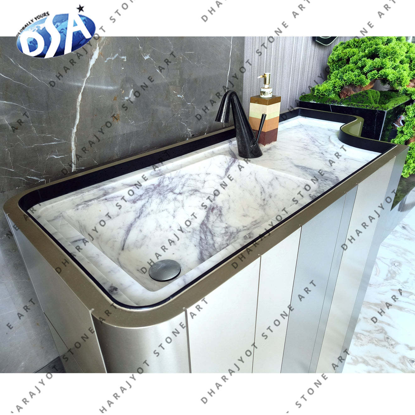 Indian Carrara Marble Self Standing Washbasin
