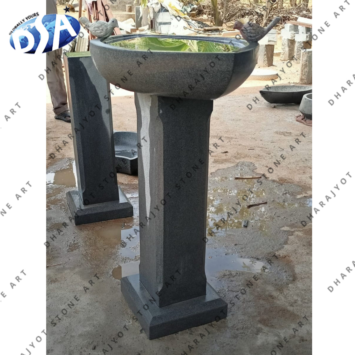 Home And Garden Granite Birdbath