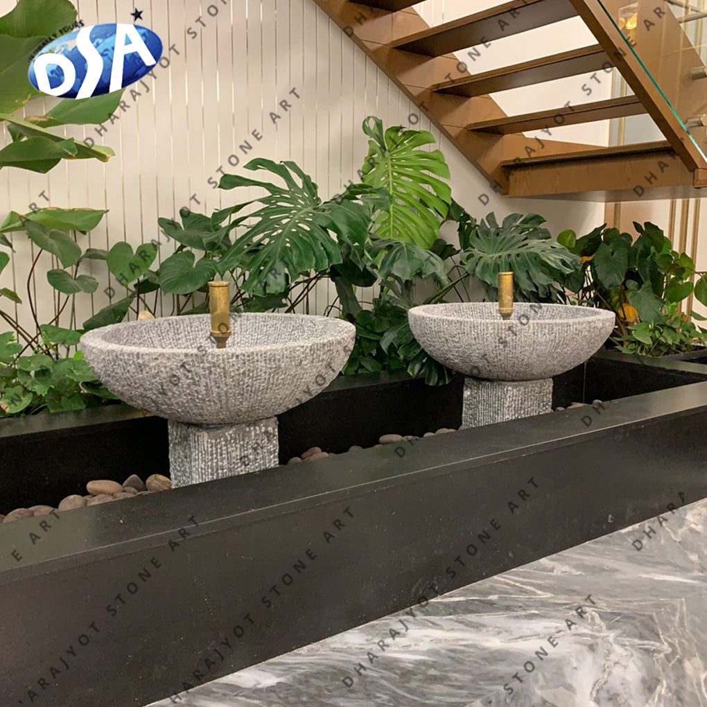White Round Indoor Marble Water Fountain