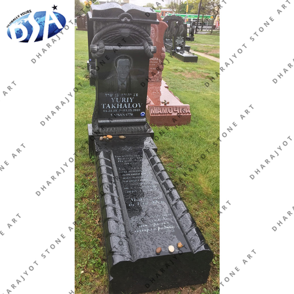 Black Granite Hand Carving Monument