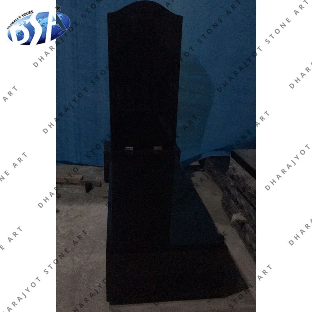 Black Granite Stone European Style Hand Carving Monument