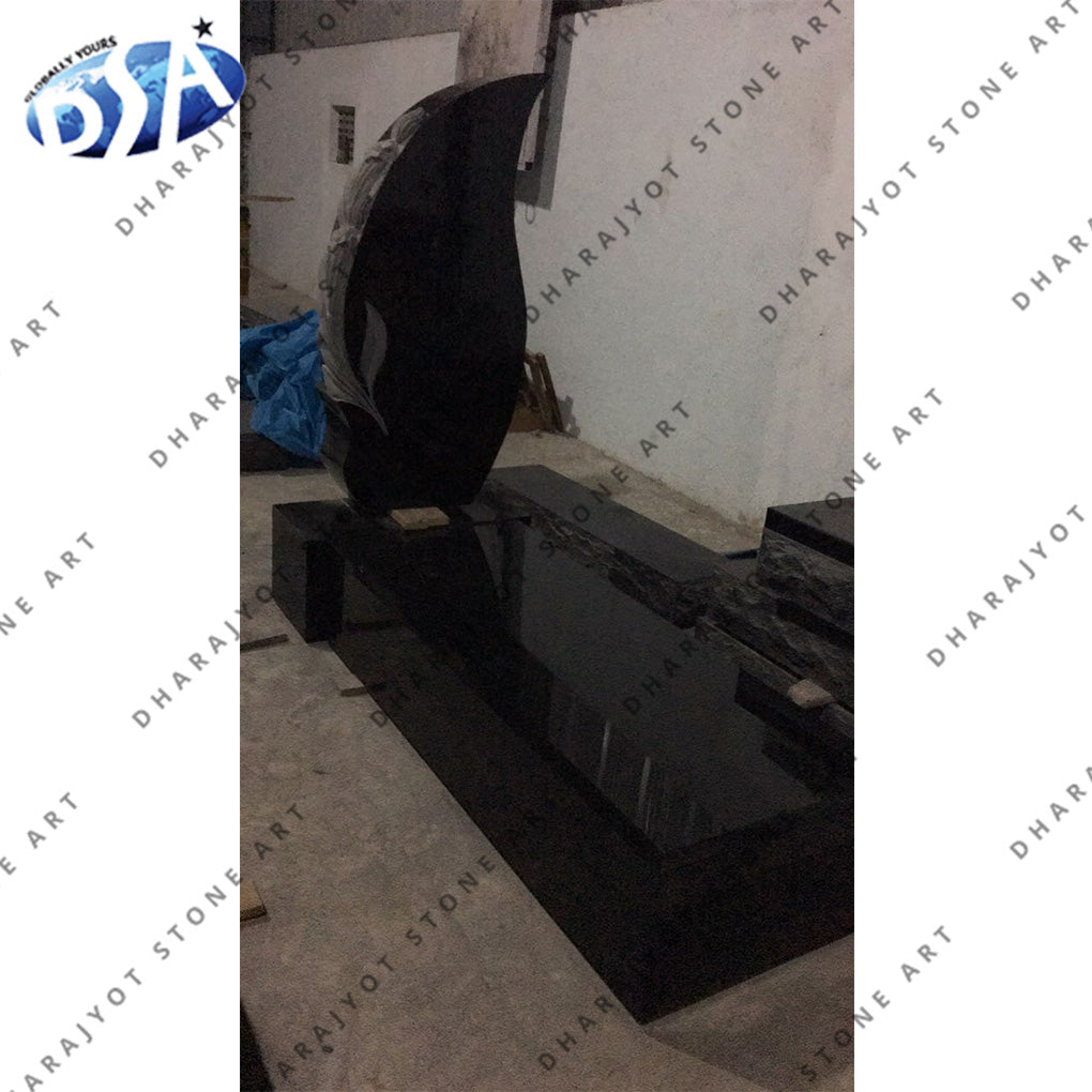 Black Granite Stone Hand Carving European Style Monument