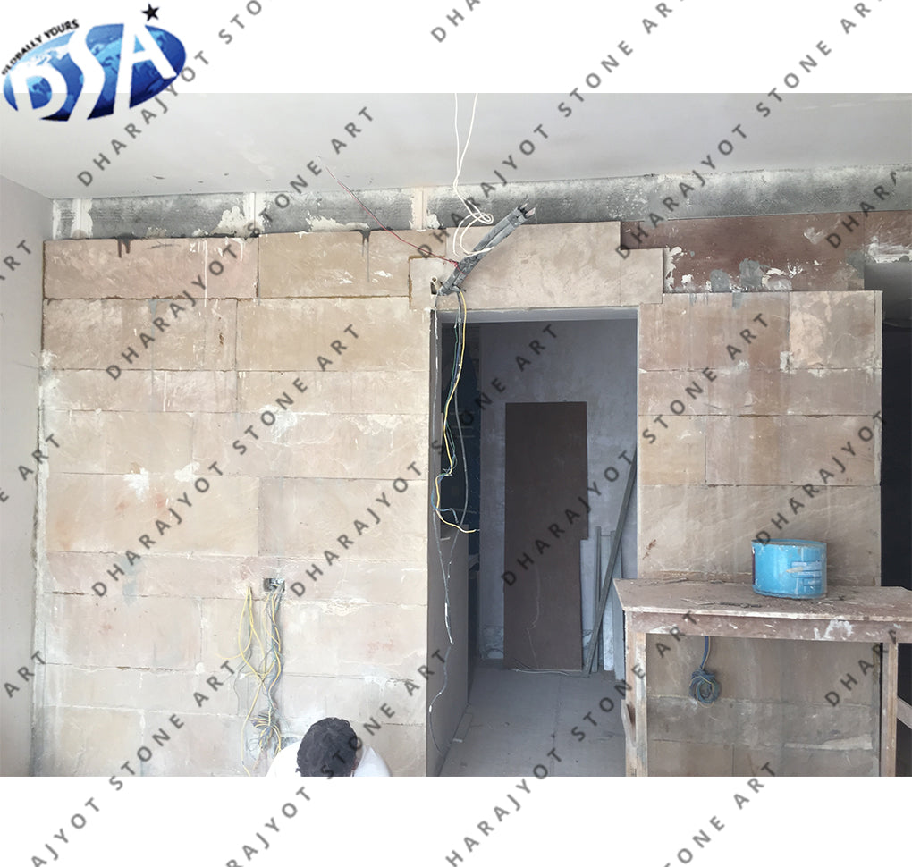 Beautiful White Sandstone Slabs Block
