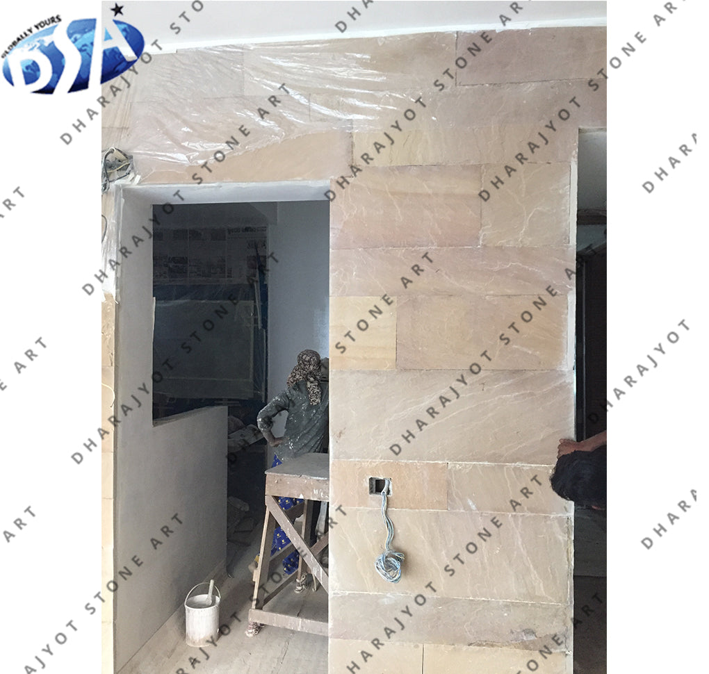 Beautiful White Sandstone Slabs Block