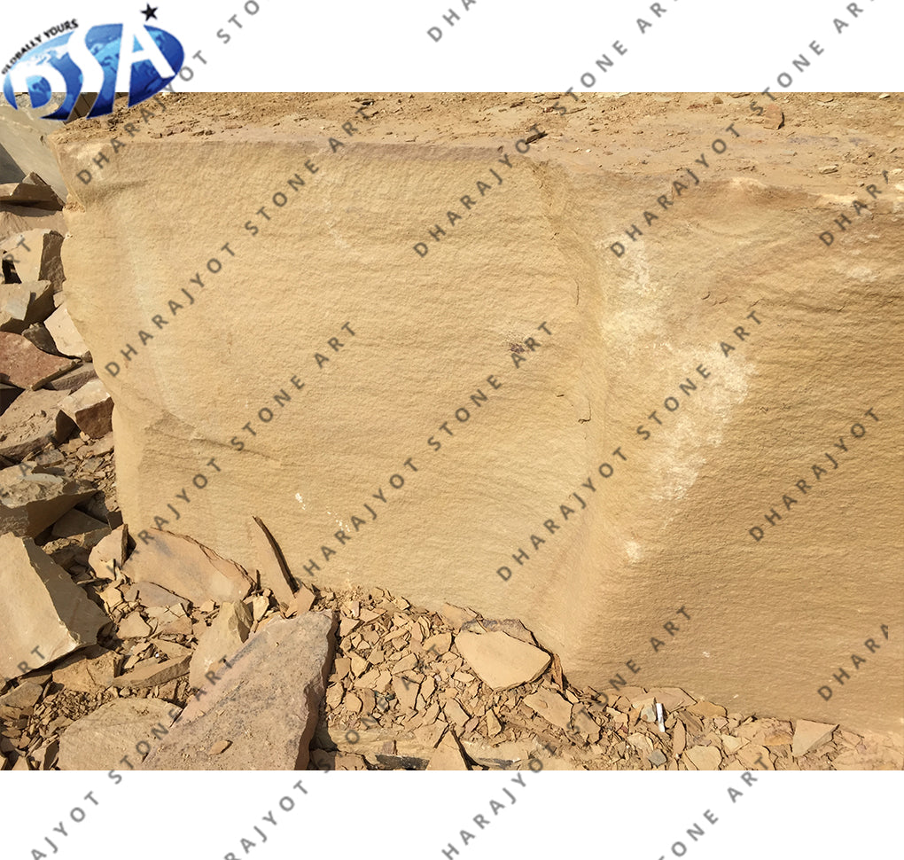 Natural Lalitpur Yellow Sandstone Block Decor