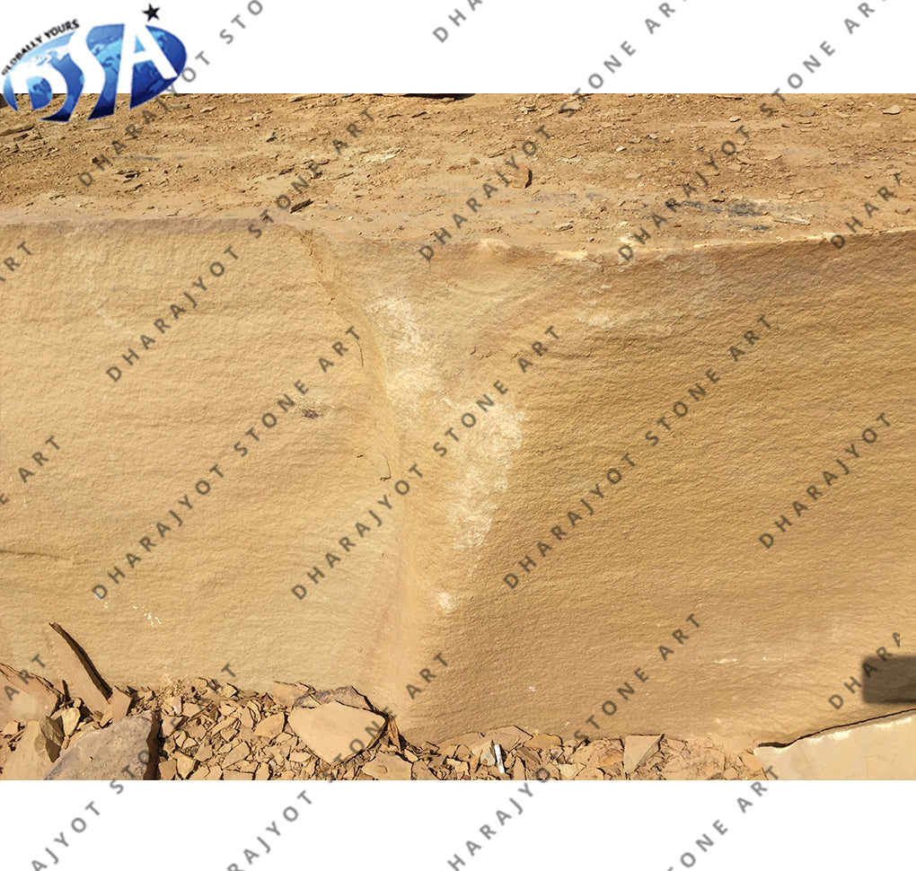 Natural Lalitpur Yellow Sandstone Block Decor