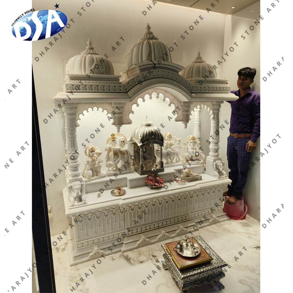 Pure White Hand Carved Marble Temple