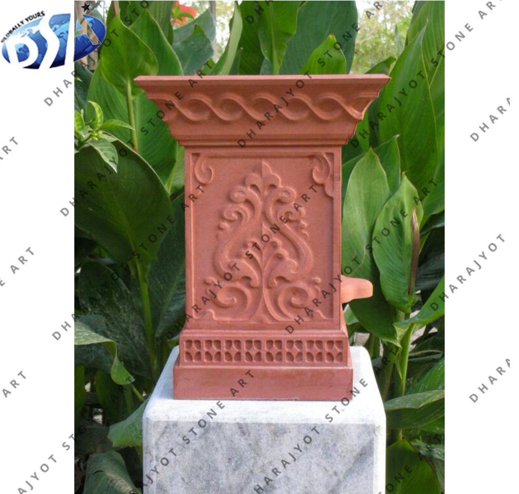 Red Sandstone Antique Carved Tulsikyara