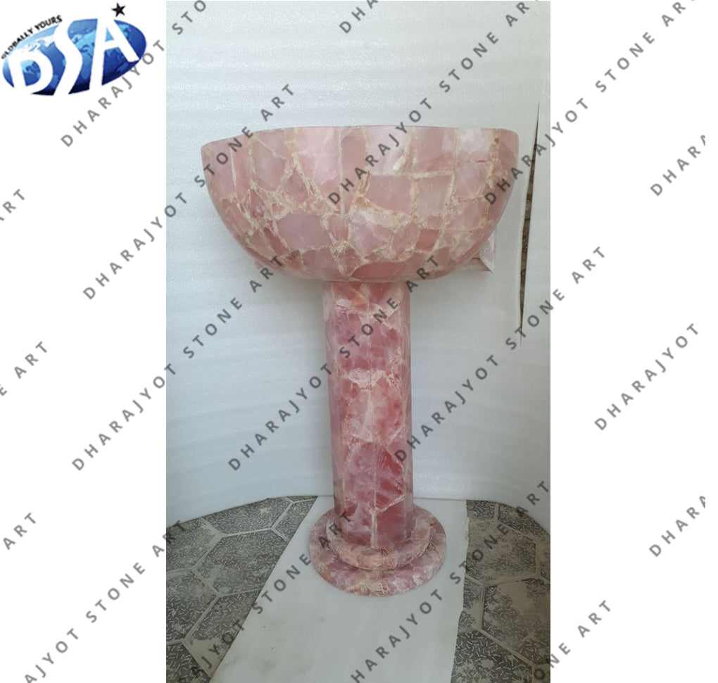 Pink Quartz Sink With Standing Washbasin