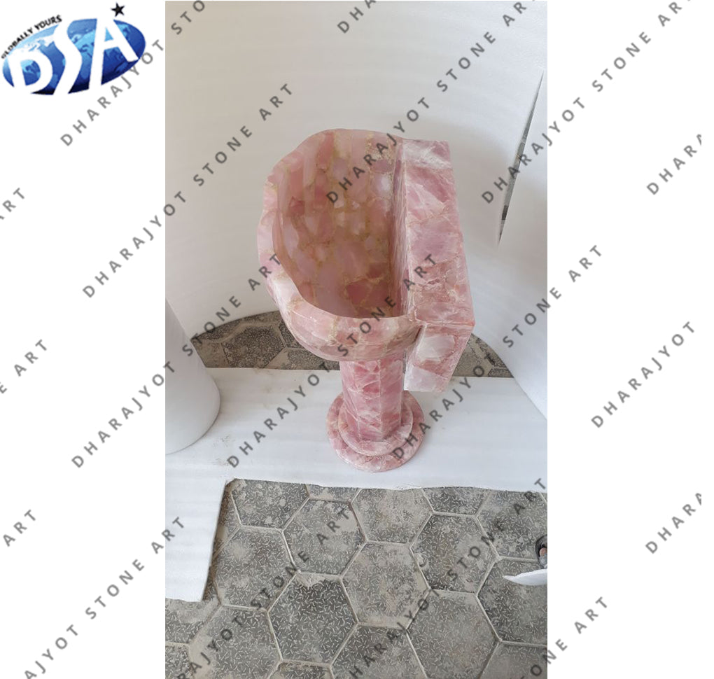 Pink Quartz Sink With Standing Washbasin