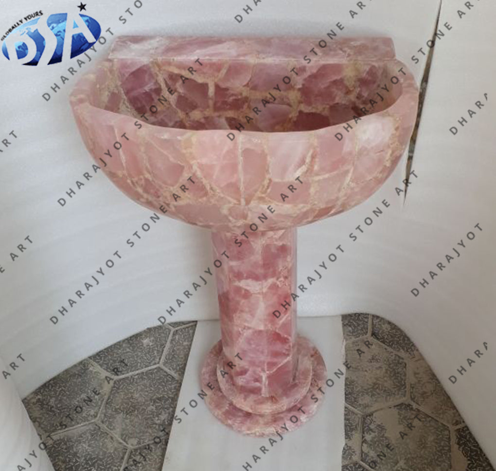 Pink Quartz Sink With Standing Washbasin