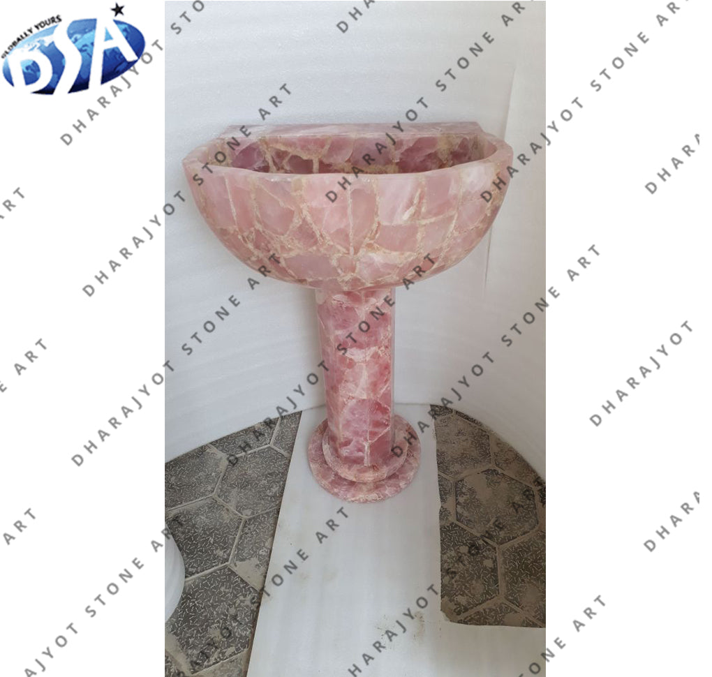 Pink Quartz Sink With Standing Washbasin