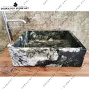 Natural Black Marble Stone Round Wash Basin