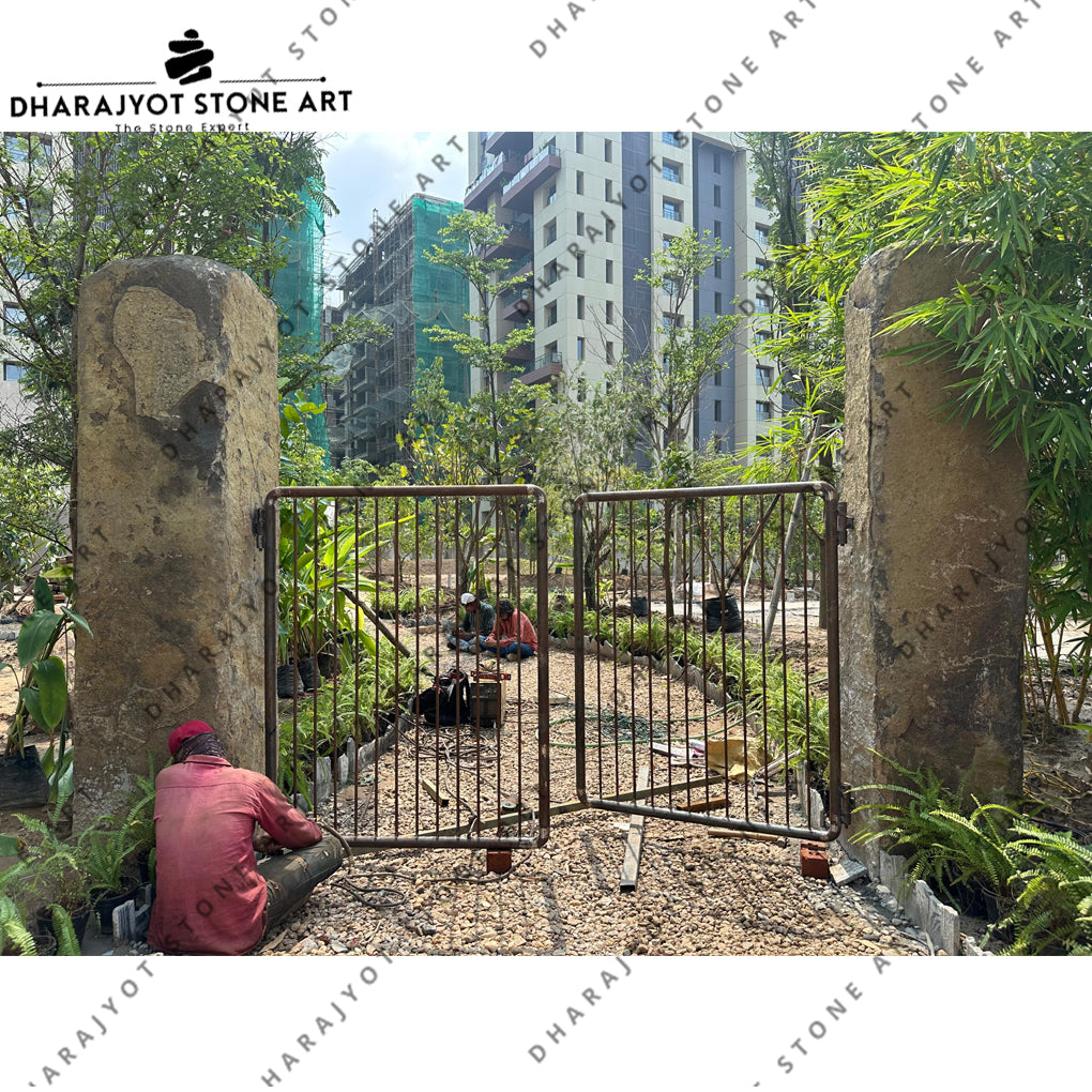 Natural Basalt Rock Lumps and Entry Pillars