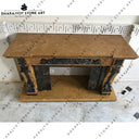 Large Freestanding Stone Marble Fireplace