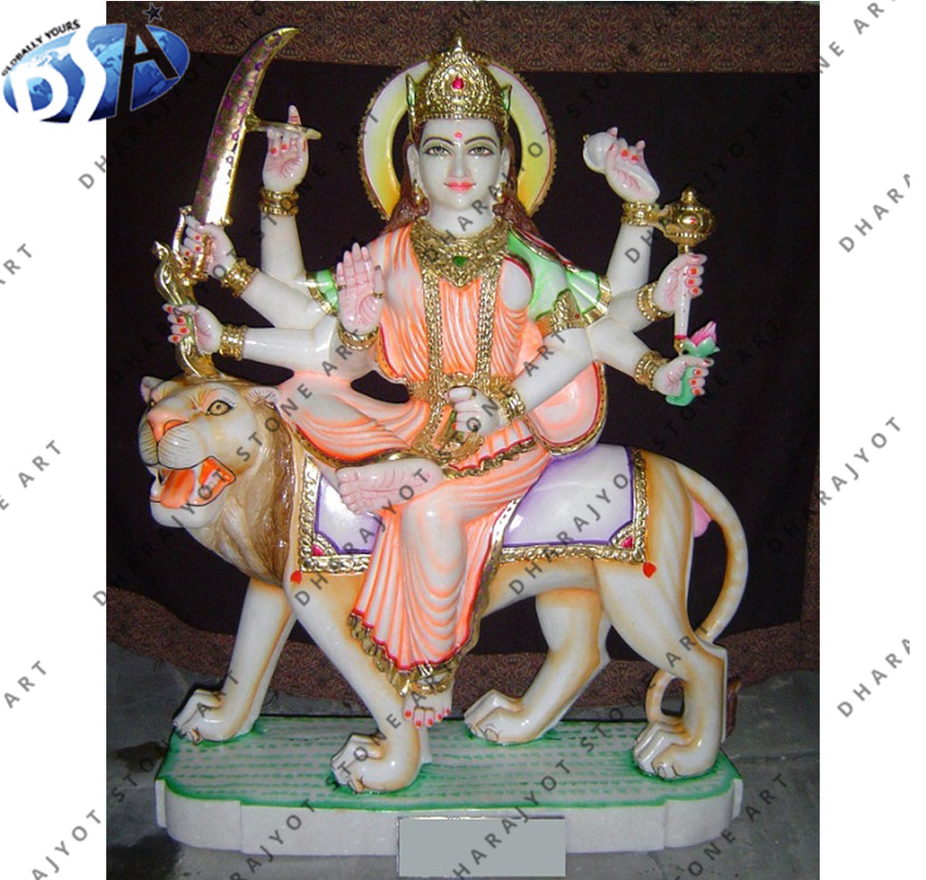 White Marble Ambaji God Statue