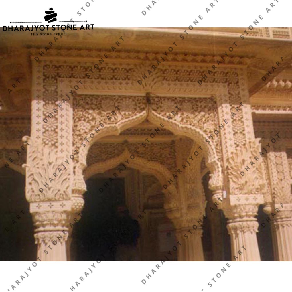 Pink Sandstone Antique Design Arch