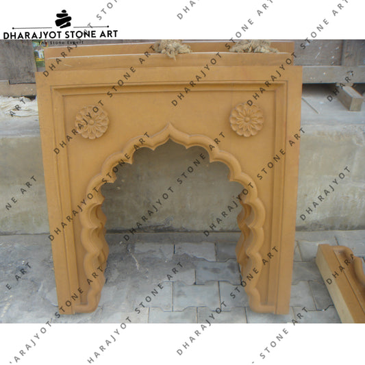 Yellow Sandstone Simple Carved Arch