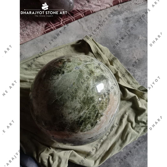 Elegant Handcrafted Natural Green Marble Stone Ball