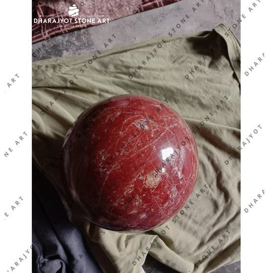 Luxury Handcrafted Red Marble Stone Ball