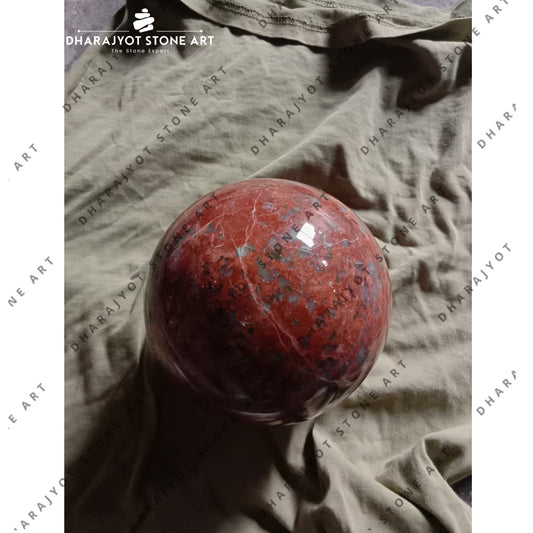Elegant Blending Natural Red Stone Marble Decorative Ball