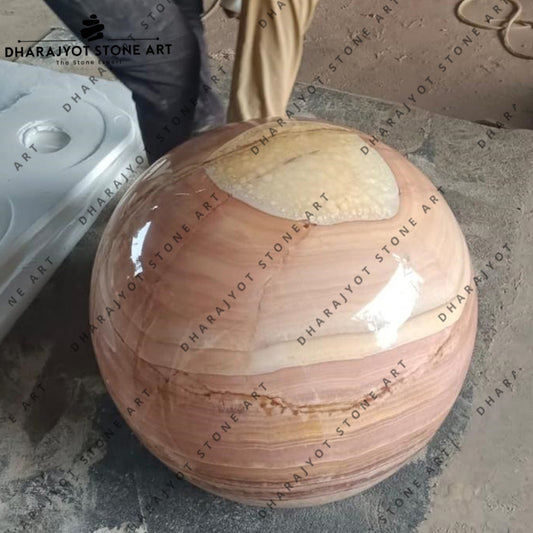 Natural Pink Onyx Marble Sphere Ball