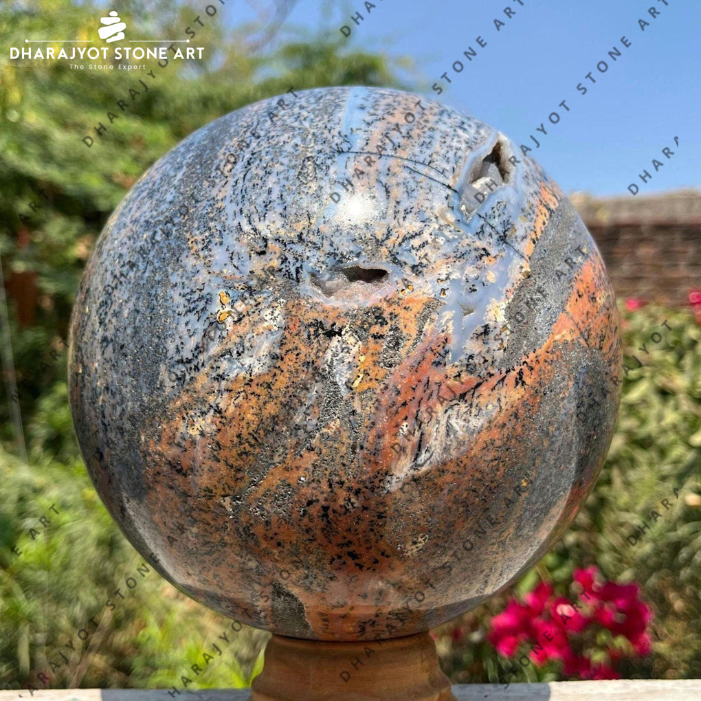 Handcrafted Polished Natural Stone Decorative Sphere Marble Ball