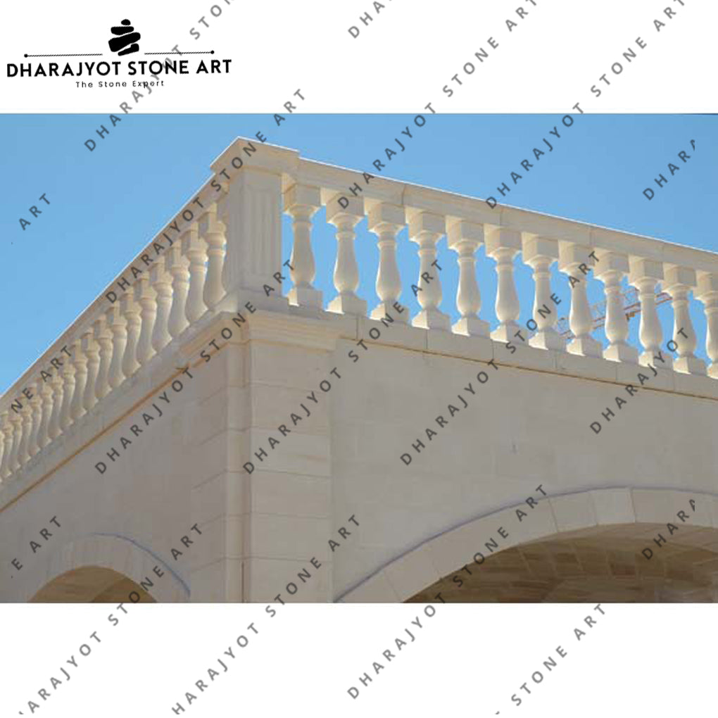 White Marble Hand Rail Balusters – Dharajyot Stone Art