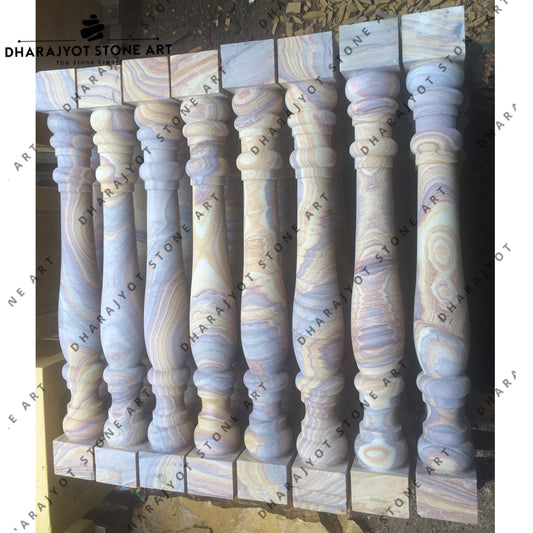 White Marble Railing Handrail Baluster