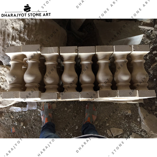 Natural Stone Villa Railing Carved Balcony Baluster