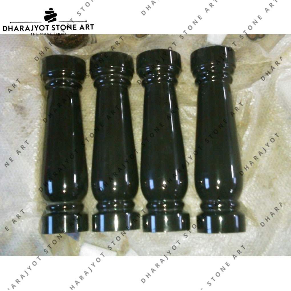 Handcrafted Black Natural Stone Railing Balustrade