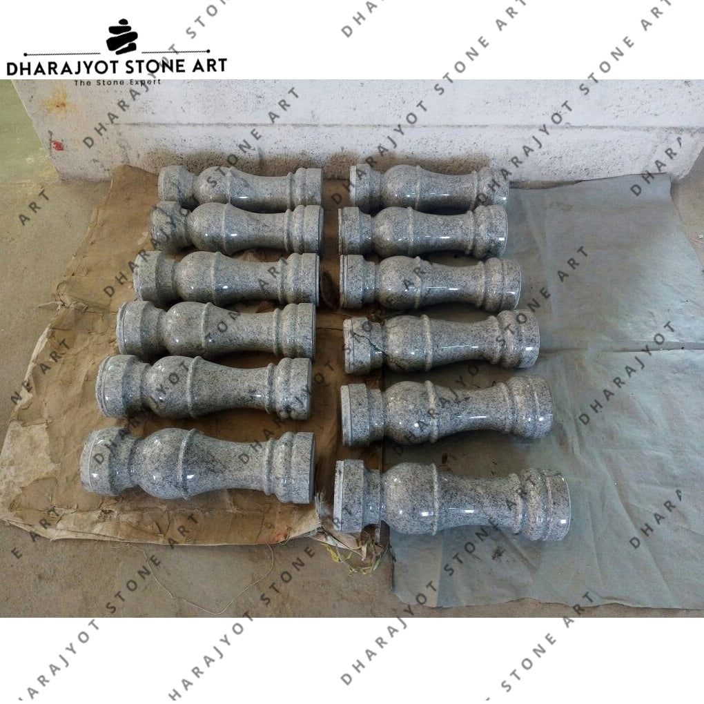 Smooth Polished Grey Stone Baluster