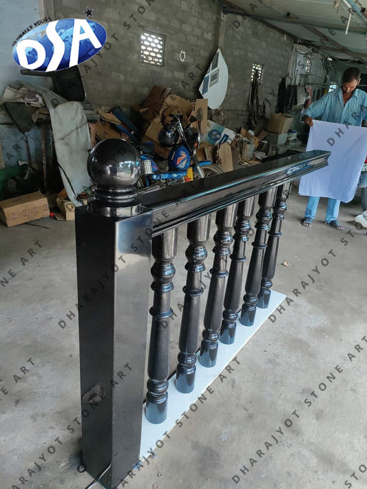 Black Natural Marble Outdoor Ornamental Stone Balustrade