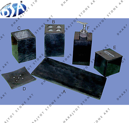 Premium Luxury Black Stone Bathroom Set