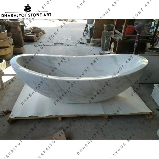 Modern Natural Travertine Marble Stone Freestanding Bathtub