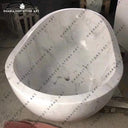 European Style Freestanding Solid Carrara White Marble Natural Stone Bathtub
