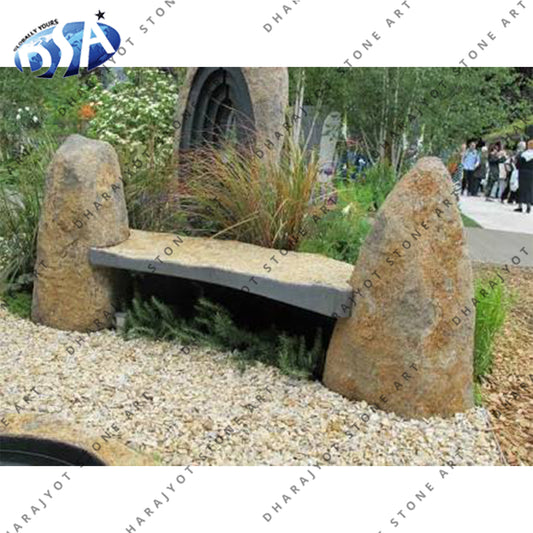Garden Stone Customized Beige Marble Bench Outdoor