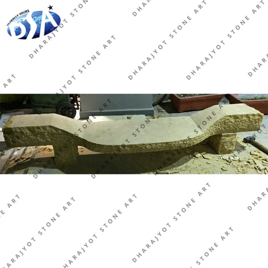 Custom Grey Granite Curved Stone Bench
