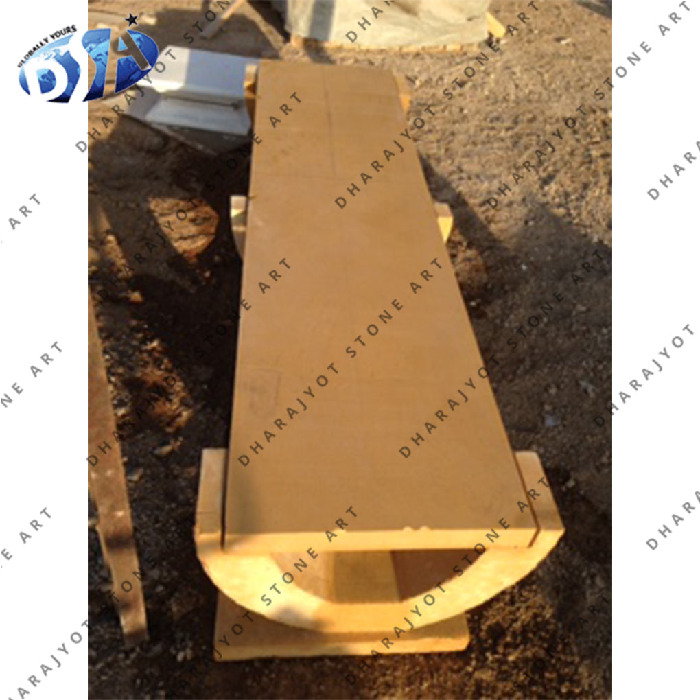Outdoor Decorative Yellow Sandstone Bench