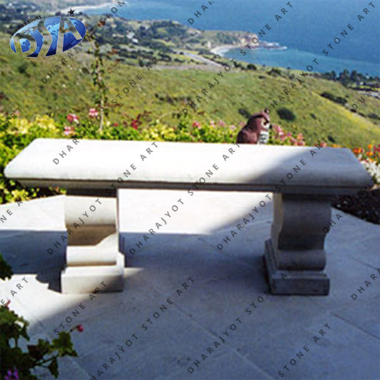White Natural Stone Bench