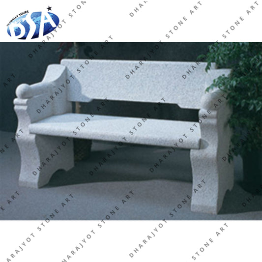 White Marble Park Bench