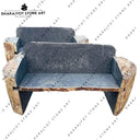 Garden Decoration Natural Black Stone Bench