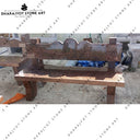 Outdoor Garden Backrests Granite Stone Bench