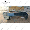 Polished Stone Garden Seating Surface and Natural Ball Support Design Bench