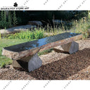 Outdoor Decorative Natural Stone Long Black Hand Carving Polished Bench