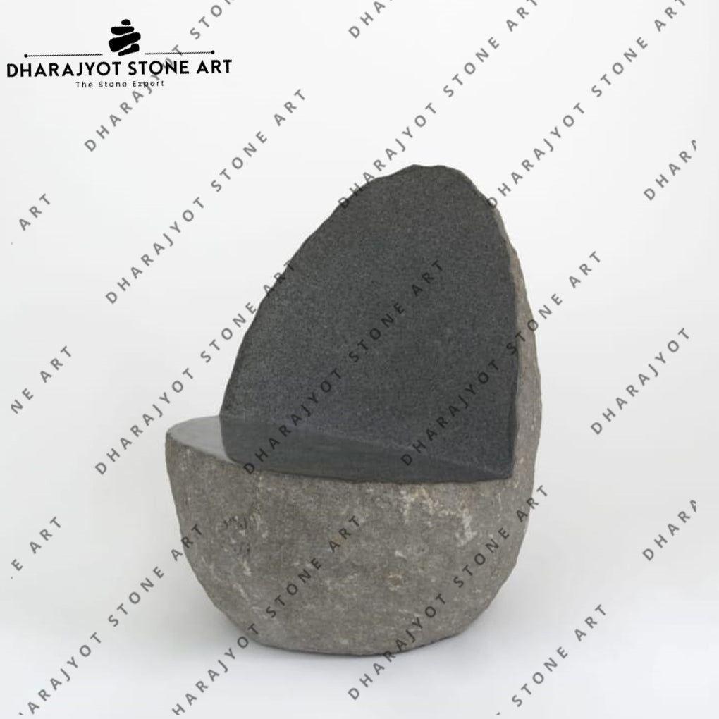 Handcrafted Natural Rock Stone Chair Bench