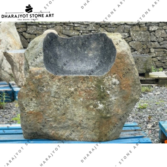 Hand-Carved Boulder Lounge Chair