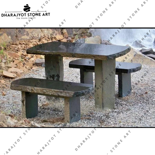 Modern Outdoor Natural Basalt Stone Chairs Garden Decor Benchs