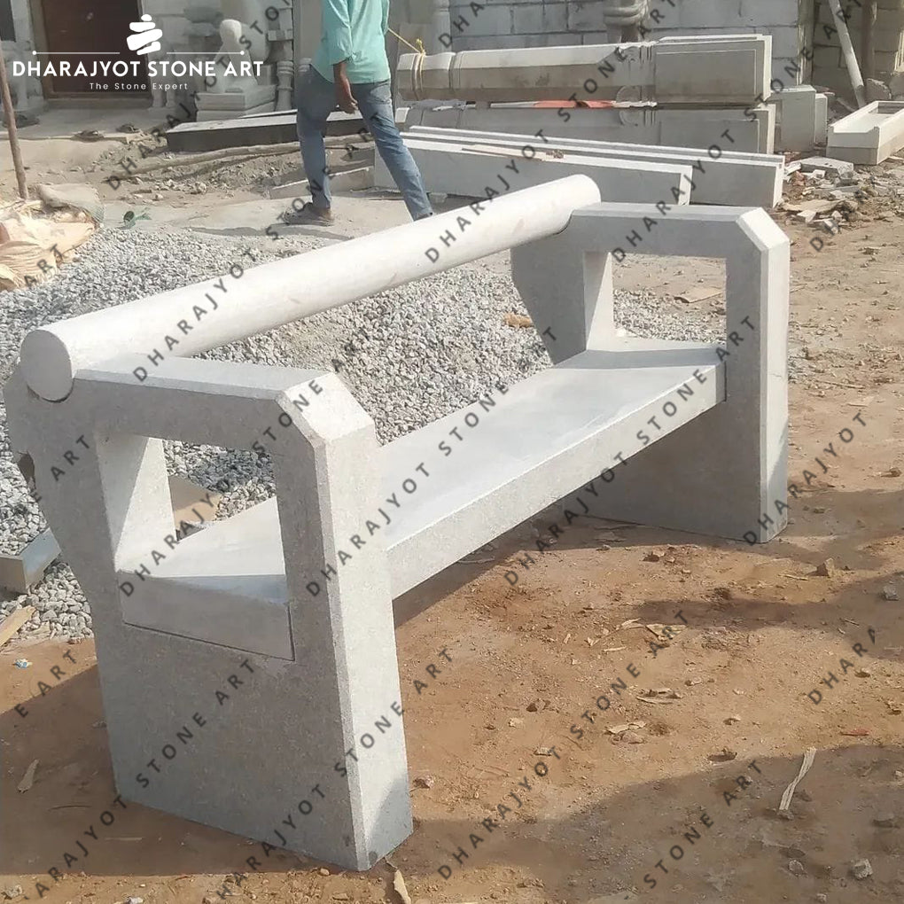 Hand Carved Customized White Outdoor Decoration Granite Benche