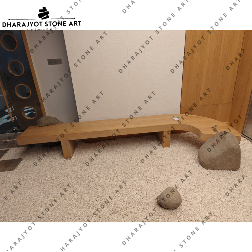 Luxurious Indoor Handcrafted Natural Stone Bench